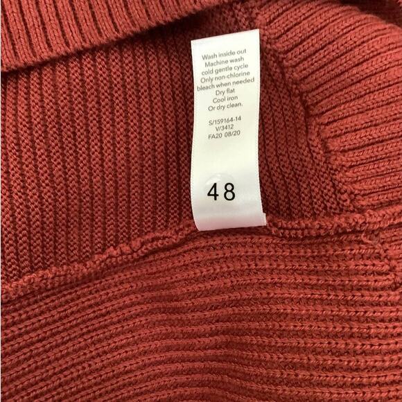Athleta Hanover V Neck Sweater In Canyon Red Size Small Merino Wool Blend Ribbed - Picture 11 of 11